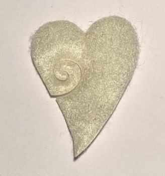 Filz Herz geschwungen, creme